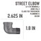 B & K STZ Industries 3/4 in. FIP each X 3/4 in. D MIP Black Malleable Iron 90 Degree Street Elbow 310UPSE90-34 - alternate 5
